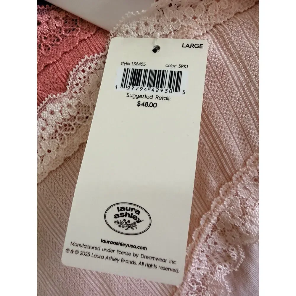 Laura Ashley Super Soft Lace Trim Bikini Panties 5-Pack Large Rayon & Spandex - Picture 2 of 5